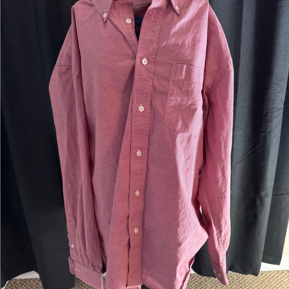 Men's Red/White check Button-Down Shirt